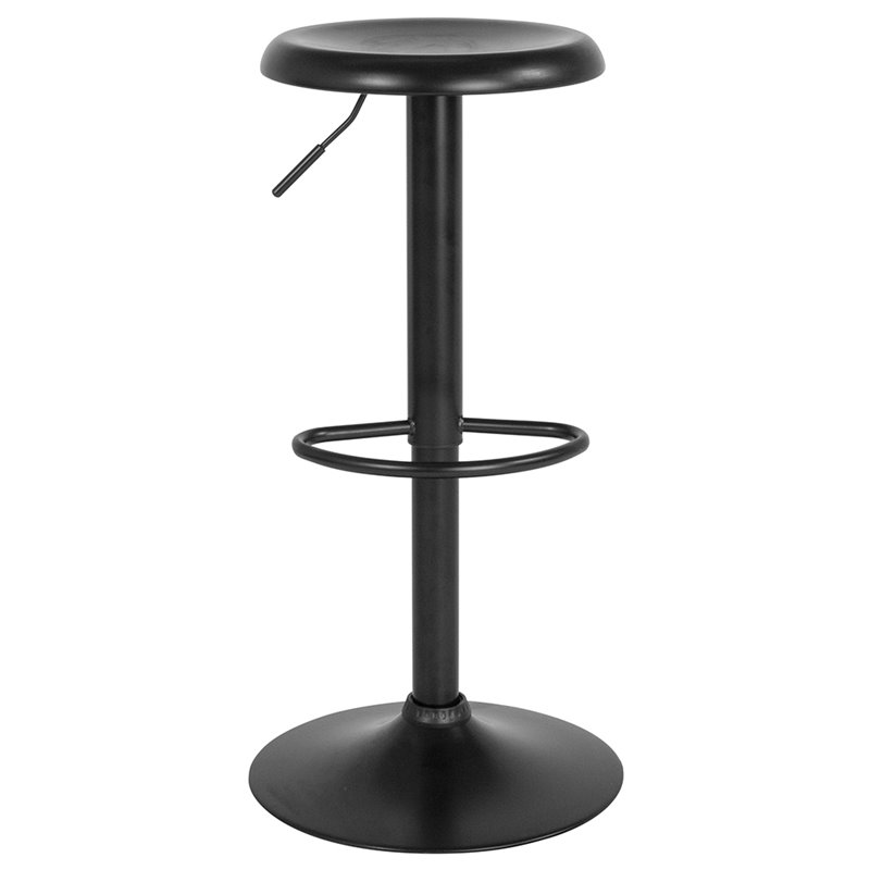 Home Square 2 Piece Backless Madrid Adjustable Swivel Bar Stool Set in Black