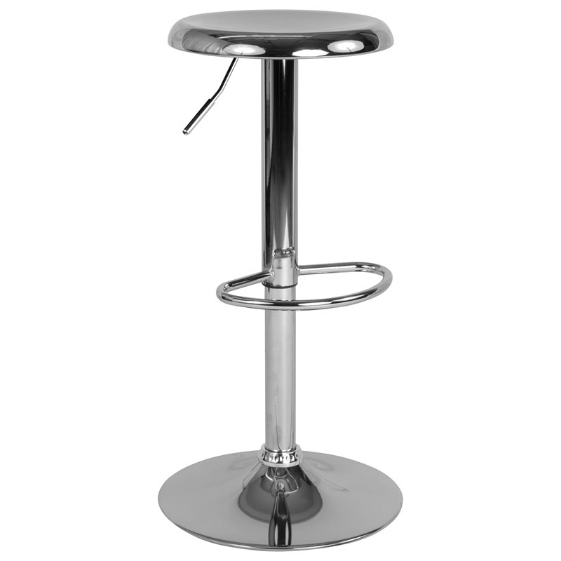 Home Square 2 Piece Backless Madrid Adjustable Swivel Bar Stool Set in Chrome