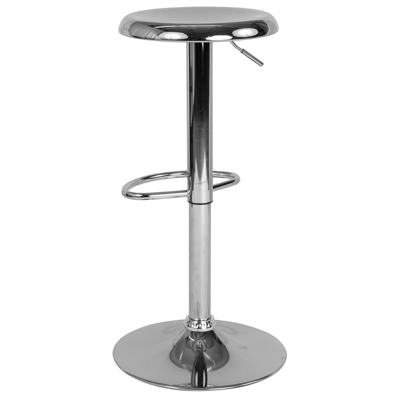 Home Square 2 Piece Backless Madrid Adjustable Swivel Bar Stool Set in Chrome