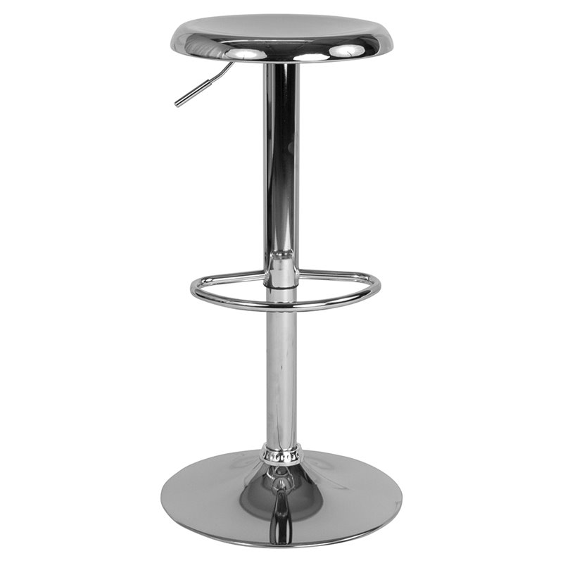 Home Square 2 Piece Backless Madrid Adjustable Swivel Bar Stool Set in Chrome
