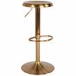 Home Square 2 Piece Backless Madrid Adjustable Swivel Bar Stool Set in Gold
