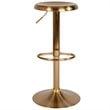 Home Square 2 Piece Backless Madrid Adjustable Swivel Bar Stool Set in Gold