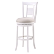 Home Square 2 Piece Upholstered Solid Wood Swivel Bar Stool Set in Grove White