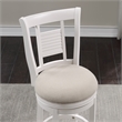 Home Square 2 Piece Upholstered Solid Wood Swivel Bar Stool Set in Grove White