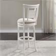 Home Square 2 Piece Upholstered Solid Wood Swivel Bar Stool Set in Grove White