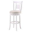 Home Square 3 Piece Upholstered Solid Wood Swivel Bar Stool Set in Grove White