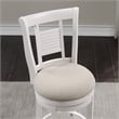 Home Square 3 Piece Upholstered Solid Wood Swivel Bar Stool Set in Grove White