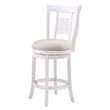 Home Square 3 Piece Upholstered Solid Wood Swivel Counter Stool Set in White