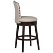 Home Square 3 Piece Fabric Upholstery Swivel Bar Stool Set in Chocolate/Cream