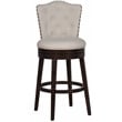 Home Square 3 Piece Fabric Upholstery Swivel Bar Stool Set in Chocolate/Cream