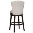 Home Square 3 Piece Fabric Upholstery Swivel Bar Stool Set in Chocolate/Cream