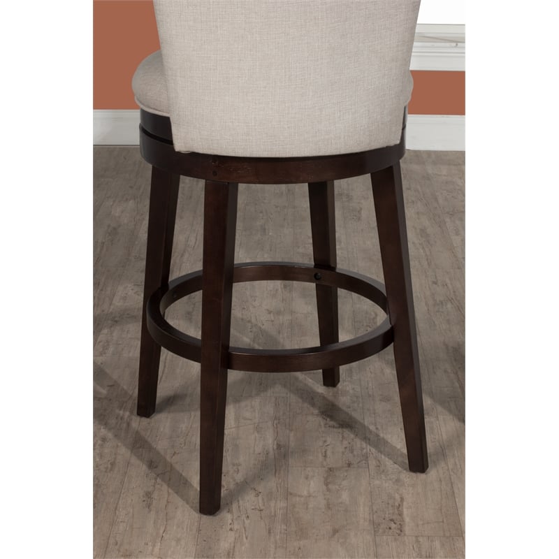 Home Square 2 Piece Fabric Swivel Counter Stool Set in Chocolate/Cream