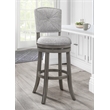 Home Square 2 Piece Upholstered Swivel Wood Bar Stool Set in Antique Gray