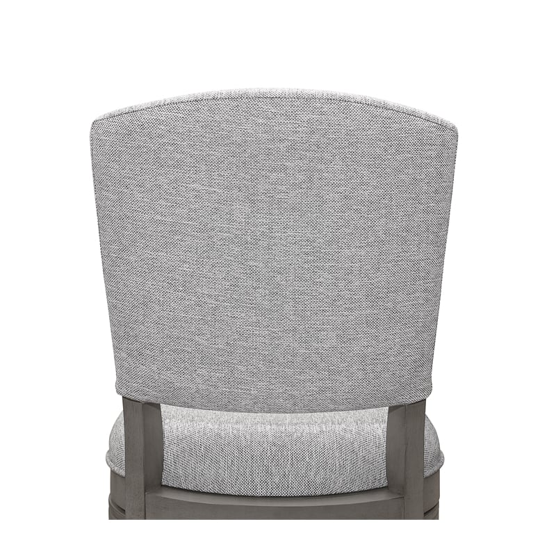 Home Square 2 Piece Upholstered Swivel Wood Bar Stool Set in Antique Gray