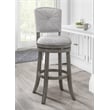 Home Square 3 Piece Upholstered Swivel Wood Bar Stool Set in Antique Gray