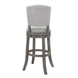 Home Square 3 Piece Upholstered Swivel Wood Bar Stool Set in Antique Gray