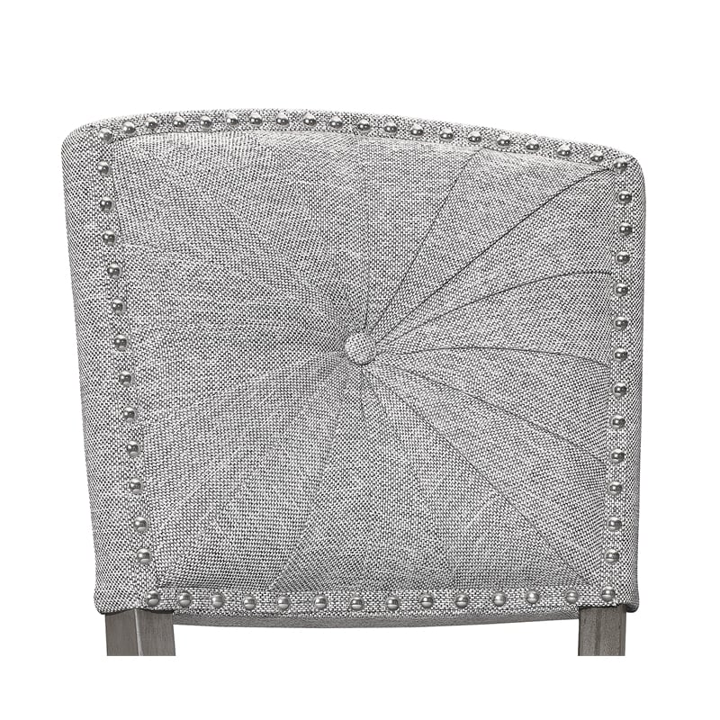 Home Square 3 Piece Upholstered Swivel Wood Bar Stool Set in Antique Gray