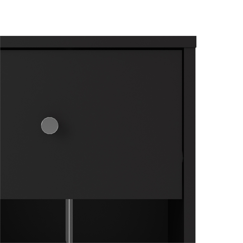 Home Square 2 Piece Bedroom Set with 2 One Drawer Nightstands in Black