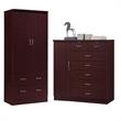 Home Square 2 Piece Bedroom Set with 2 Door Armoire and 7 Drawer Chest