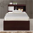 Home Square 3 Piece Set with Captain Bed Armoire and 7 Drawer Chest in Mahogany