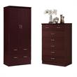 Home Square 2 Piece Bedroom Set with 2 Door Armoire and 7 Drawer Chest