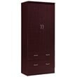 Home Square 3 Piece Bedroom Set with Captain Bed Armoire and 7 Drawer Chest