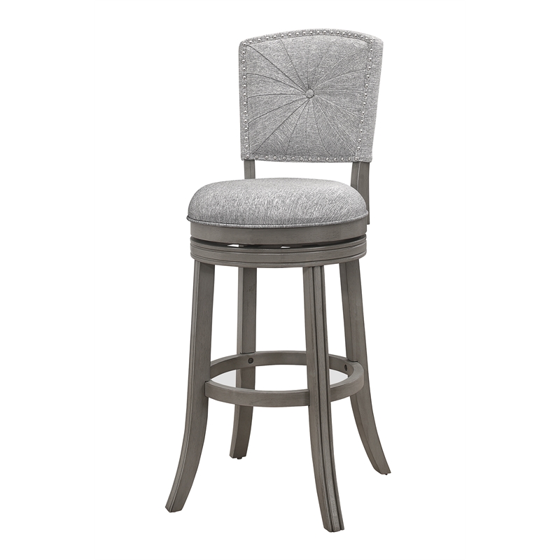 Home Square 2 Piece Swivel Wood Counter Stool Set in Antique Gray