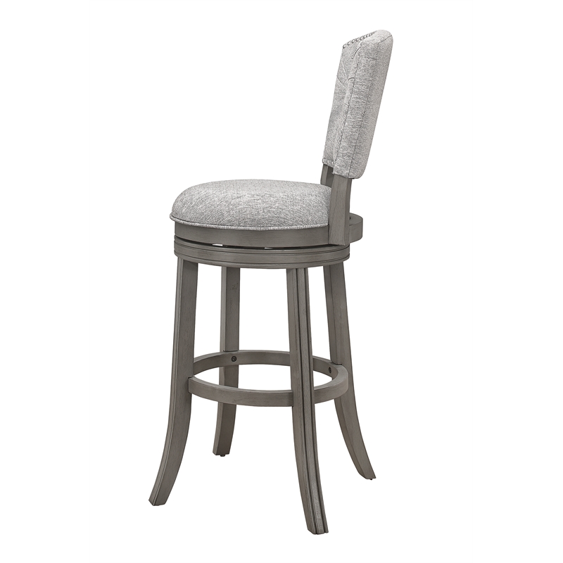 Home Square 2 Piece Swivel Wood Counter Stool Set in Antique Gray