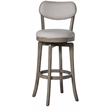 Home Square 3 Piece Fabric Upholstered Swivel Bar Stool Set in Aged Gray