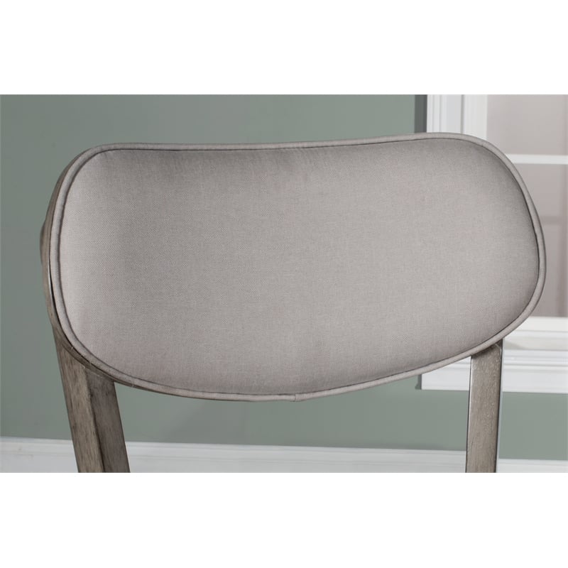 Home Square 3 Piece Fabric Upholstered Swivel Bar Stool Set in Aged Gray