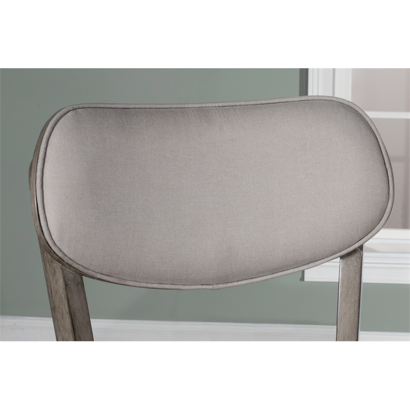 Home Square 2 Piece Fabric Upholstered Swivel Bar Stool Set in Aged Gray