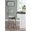 Home Square 2 Piece Fabric Upholstered Swivel Bar Stool Set in Aged Gray