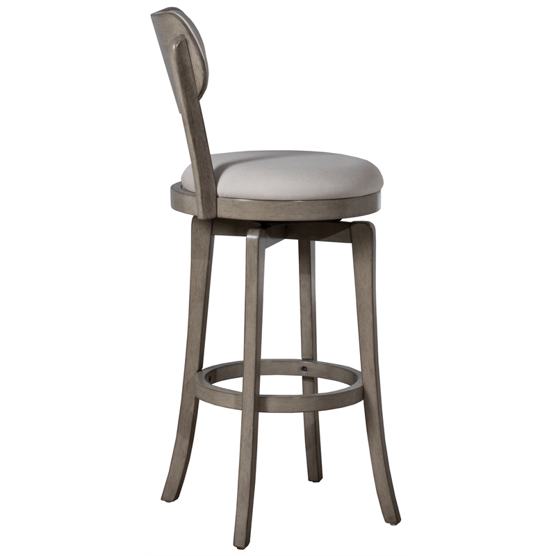 Home Square 2 Piece Fabric Upholstered Swivel Counter Stool Set in Aged Gray