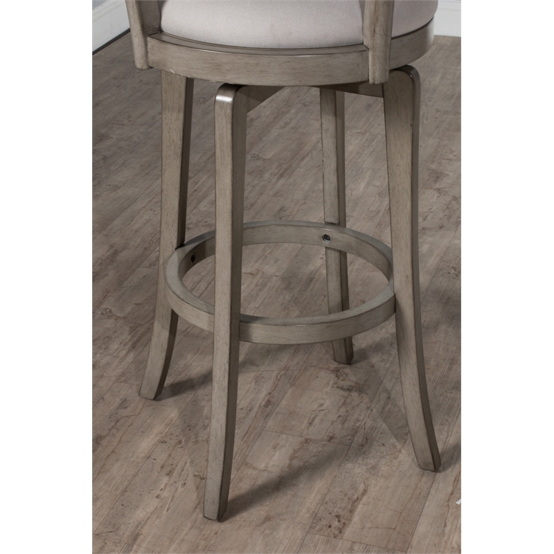 Home Square 2 Piece Fabric Upholstered Swivel Counter Stool Set in Aged Gray