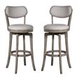 Home Square 2 Piece Fabric Upholstered Swivel Counter Stool Set in Aged Gray