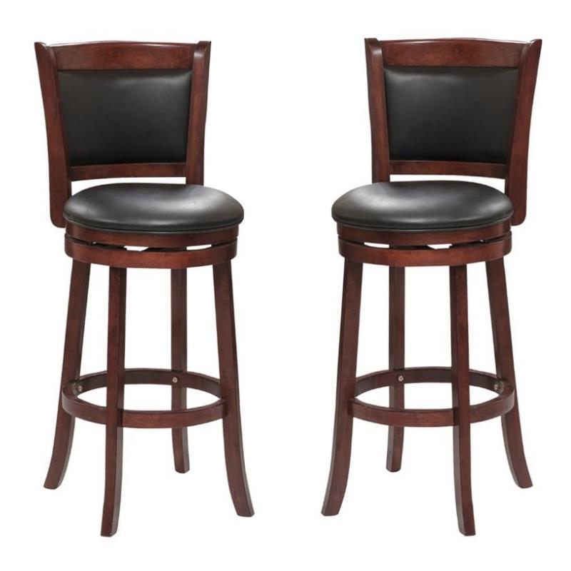 dark cherry wood bar stools