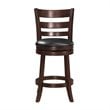 Home Square 2 Piece Ladderback Faux Leather Counter Stool Set in Dark Cherry