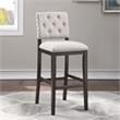 Home Square 2 Piece Solid Wood Stationary Bar Stool Set in Walnut
