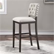 Home Square 2 Piece Solid Wood Stationary Bar Stool Set in Walnut