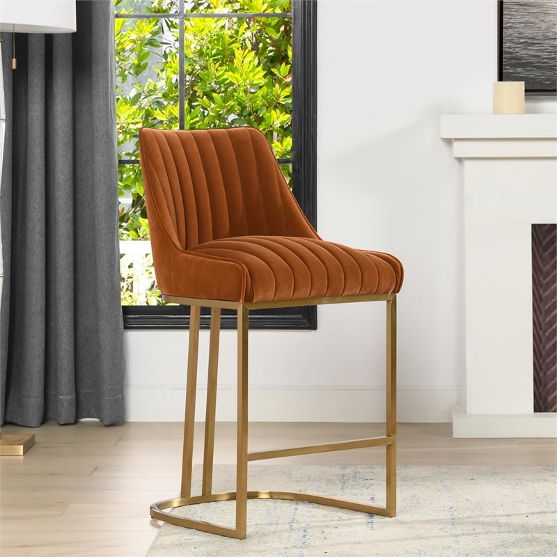 burnt orange counter height chairs