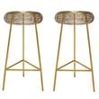 Home Square 2 Piece Tuscany Rich Metal Bar Stool Set in Gold