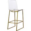 Home Square 3 Piece Polycarbonate Counter Stool Set in Gold Metal/Lucite