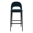 Home Square 2 Piece Velvet Upholstered Bar Stool Set in Teal Blue
