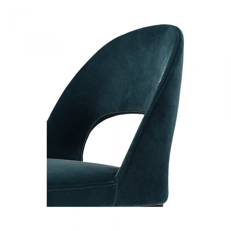 Home Square 2 Piece Velvet Upholstered Bar Stool Set in Teal Blue
