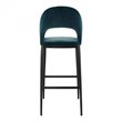 Home Square 2 Piece Velvet Upholstered Bar Stool Set in Teal Blue