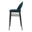 Home Square 2 Piece Velvet Upholstered Bar Stool Set in Teal Blue