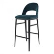 Home Square 2 Piece Velvet Upholstered Bar Stool Set in Teal Blue