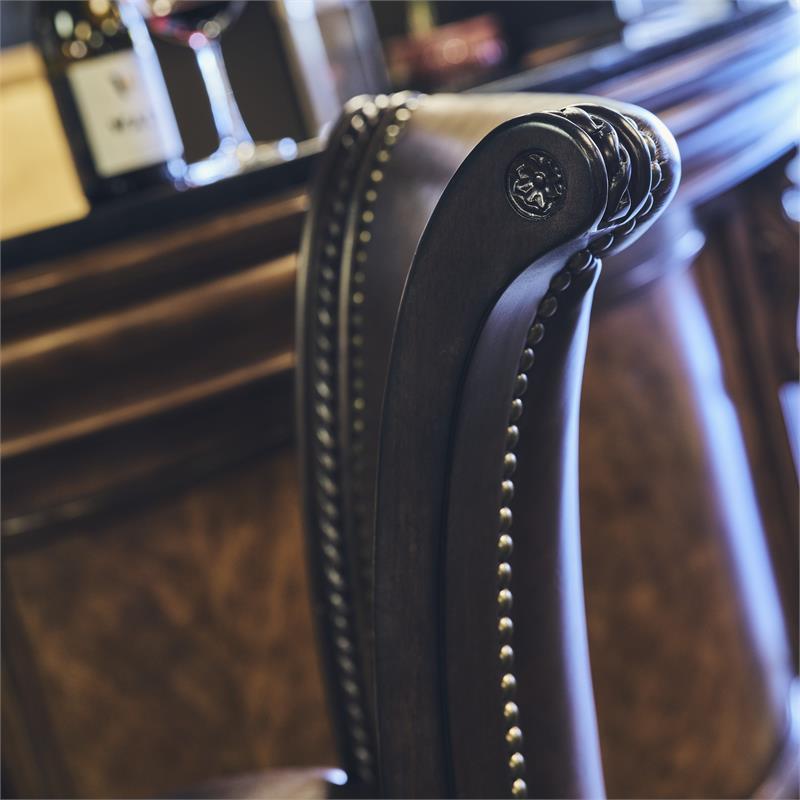 Home Square 3 Piece Upholstered Swivel Hardwood Barstool Set in Walnut
