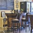 Home Square 3 Piece Upholstered Swivel Hardwood Barstool Set in Walnut