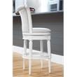 Home Square 2 Piece Upholstered Wood Bar Height Swivel Barstool Set in White